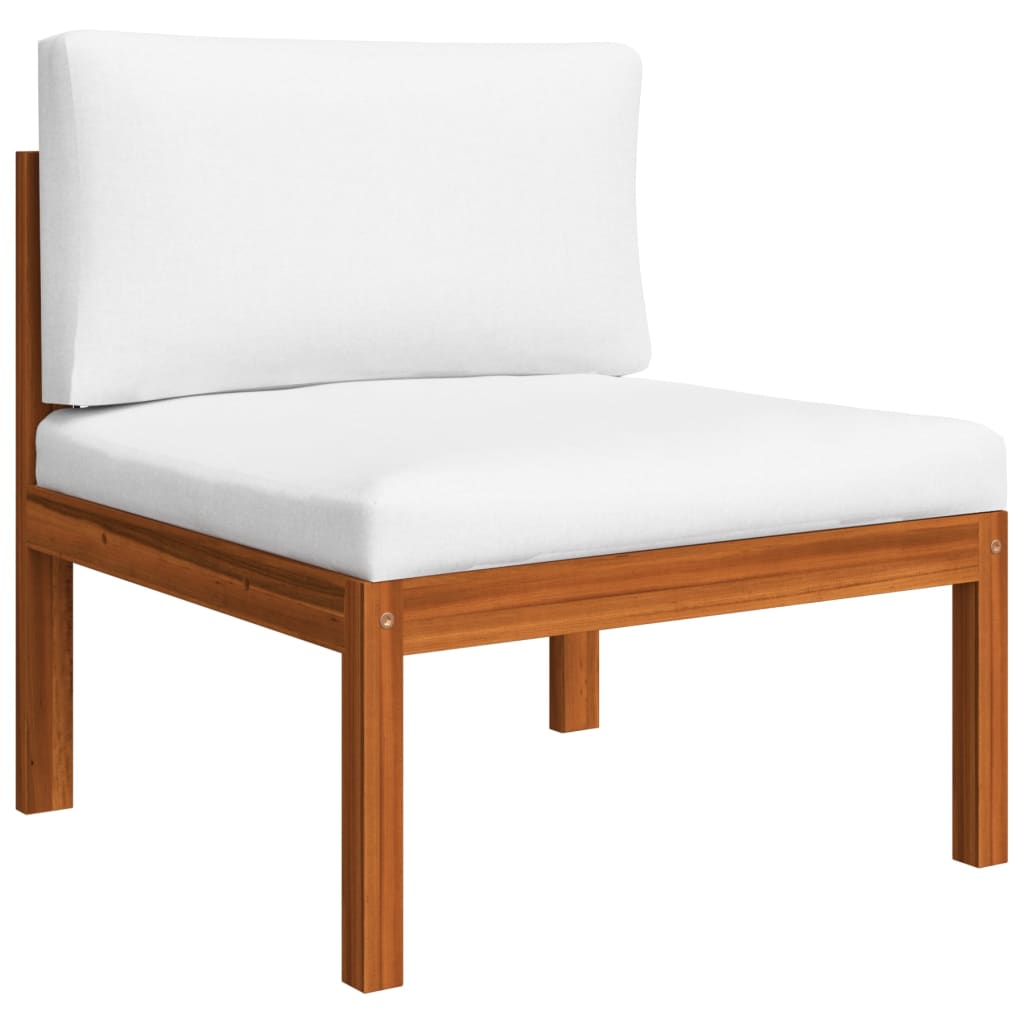 vidaXL Garden Middle Sofa with Cushions Solid Acacia Wood
