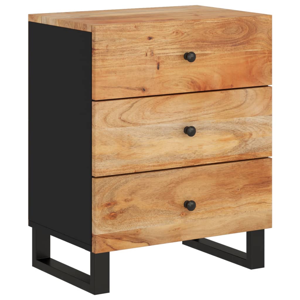 vidaXL Bedside Cabinet 50x33x62 cm Solid Wood Acacia&Engineered Wood