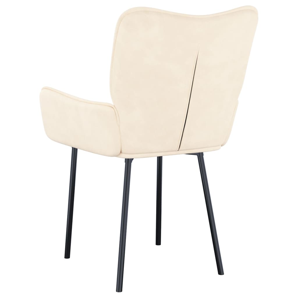 vidaXL Dining Chairs 2 pcs Cream Velvet