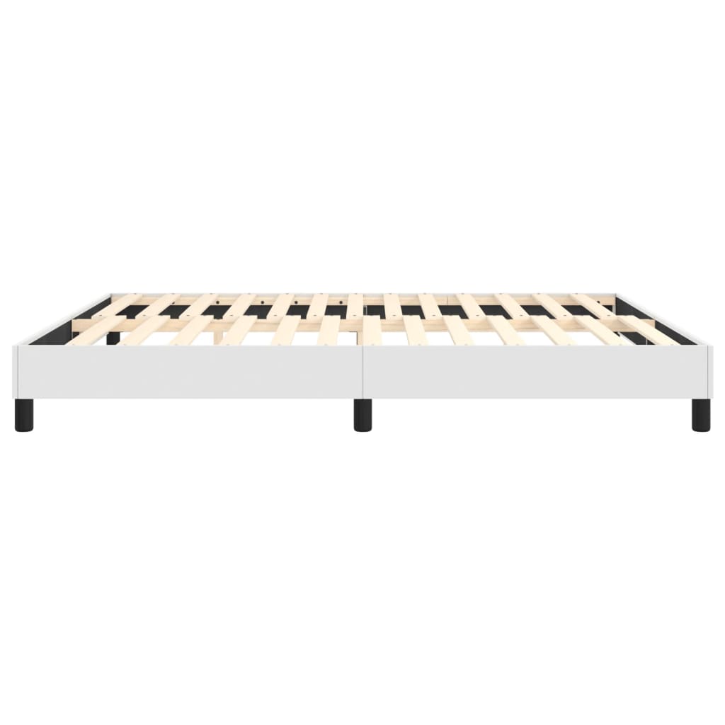 vidaXL Box Spring Bed Frame White 193x203 cm King Faux Leather