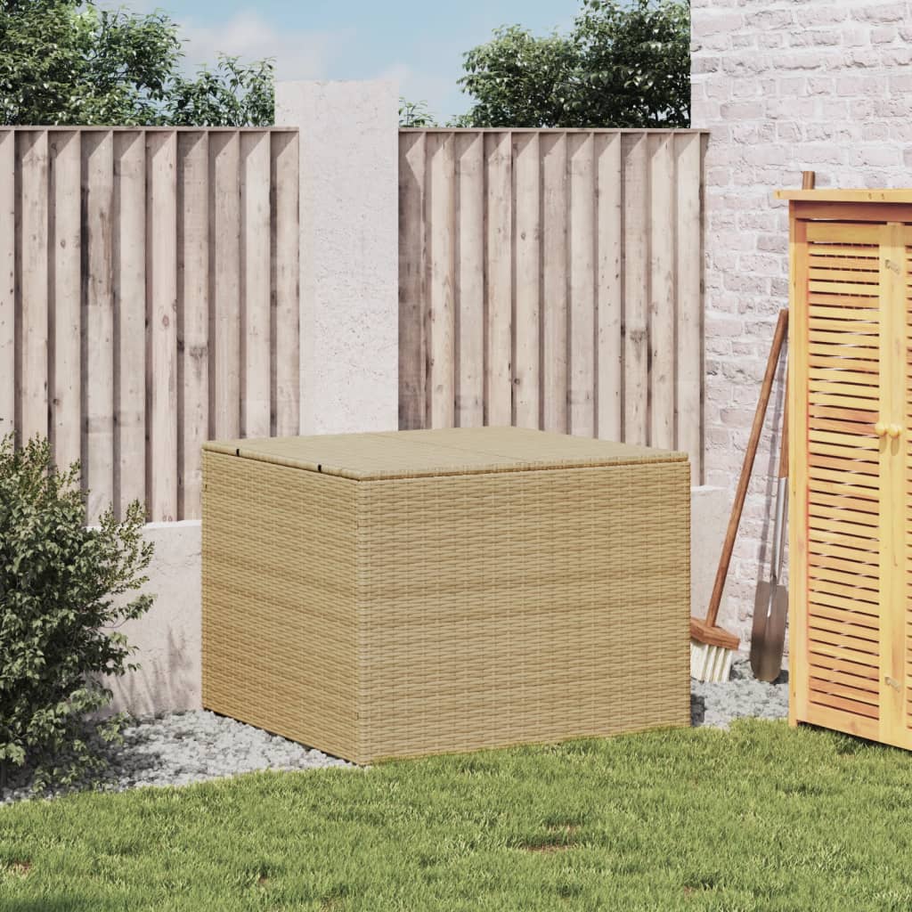 vidaXL Garden Storage Box Mix Beige 291L Poly Rattan