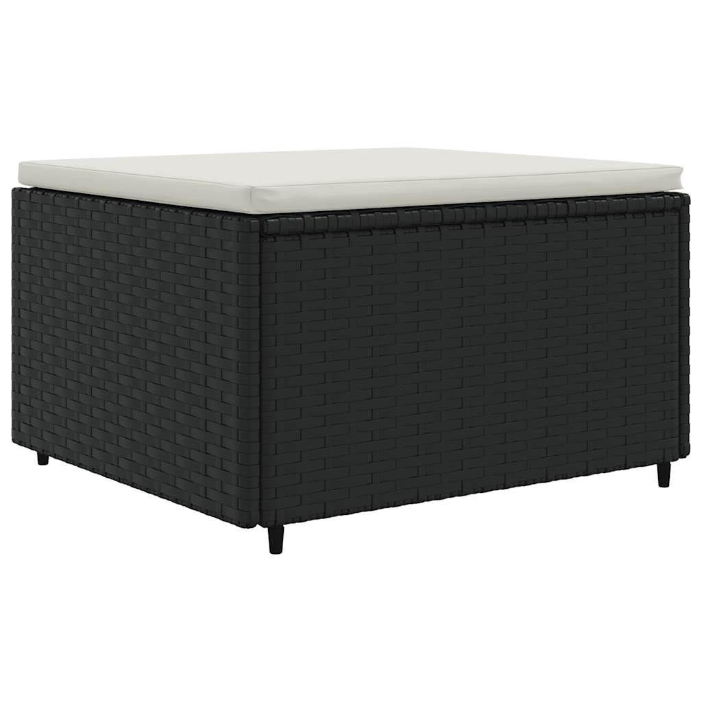 vidaXL 7 Piece Garden Lounge Set with Cushions Black Poly Rattan