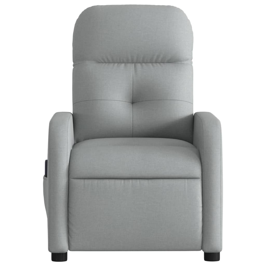 vidaXL Electric Massage Recliner Chair Light Grey Fabric