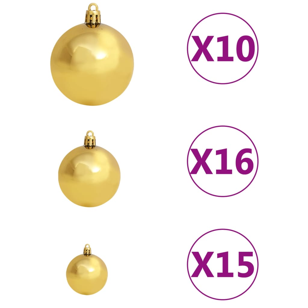 vidaXL Artificial Pre-lit Christmas Tree with Ball Set Pink 210 cm PVC