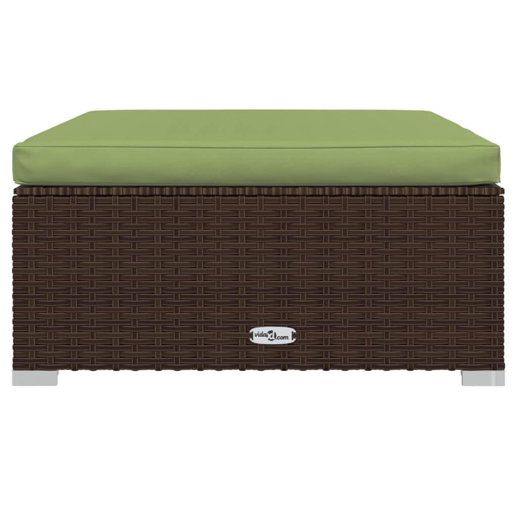 vidaXL 8 Piece Garden Lounge Set with Cushions Poly Rattan Brown