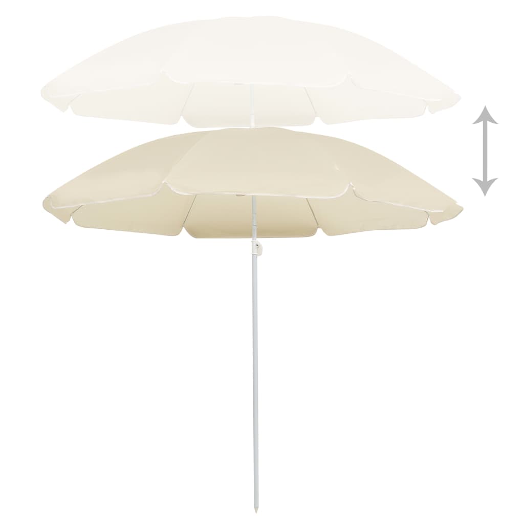 vidaXL Garden Parasol with Steel Pole Sand 180 cm