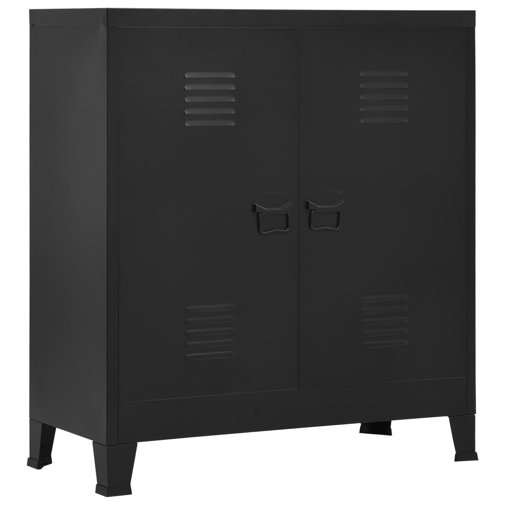 vidaXL Industrial Storage Chest Black Steel