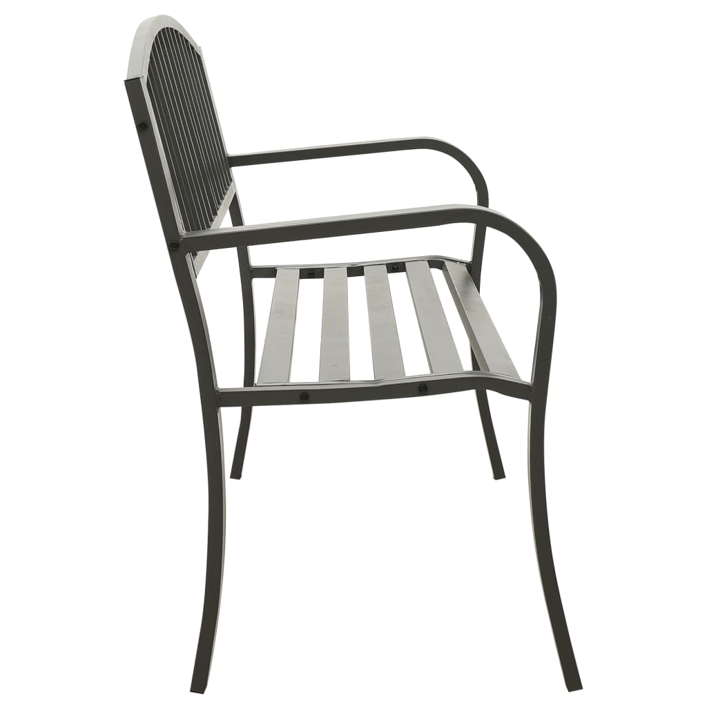 vidaXL Garden Bench Grey 120 cm Steel