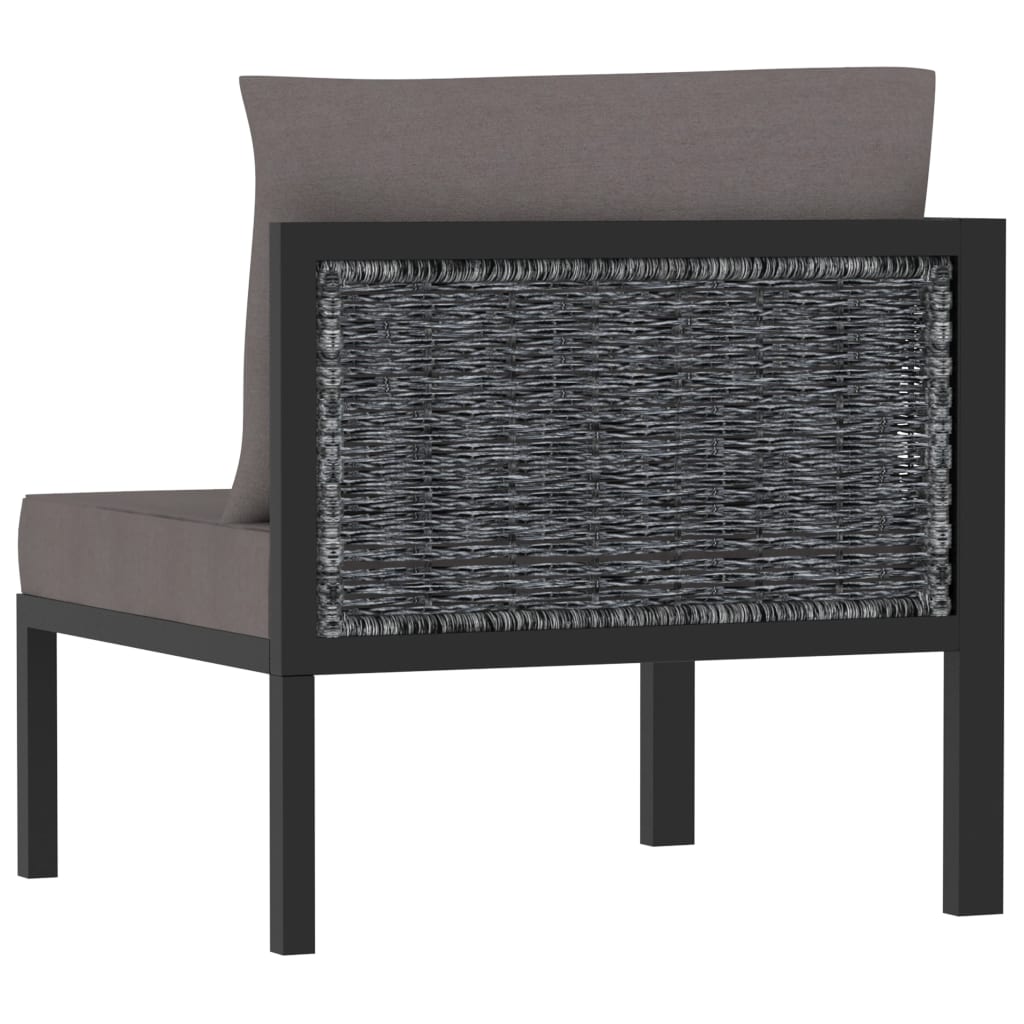 vidaXL Right Corner Sofa with Cushion Anthracite Poly Rattan