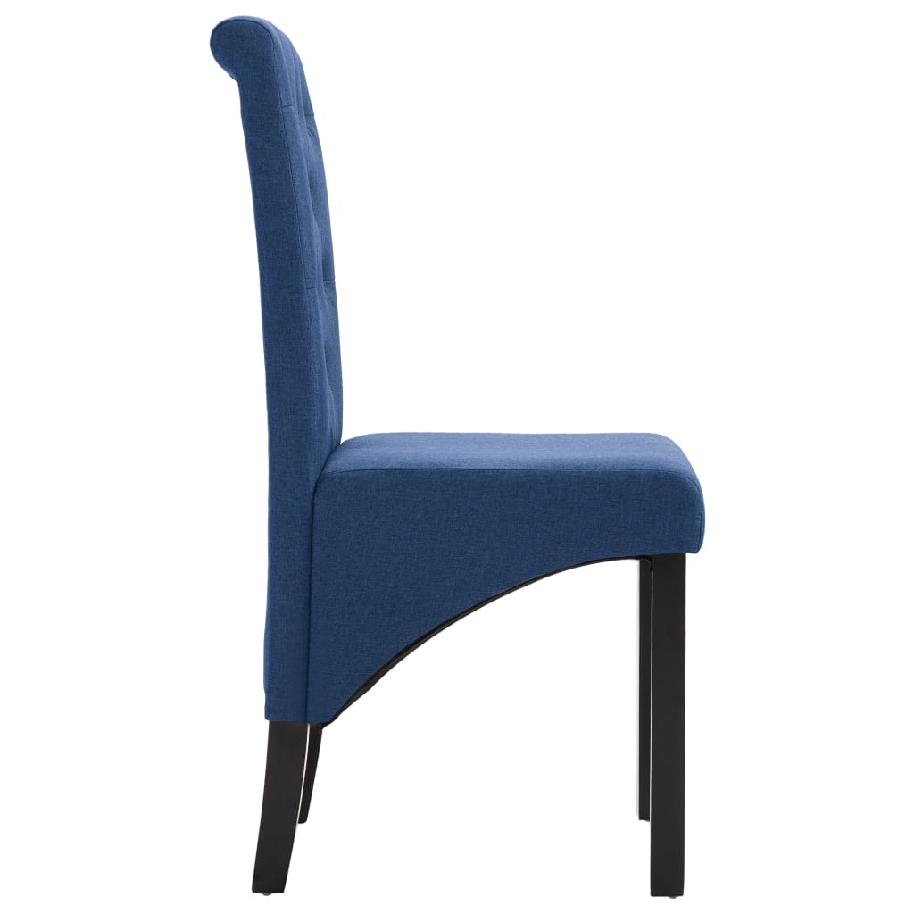 vidaXL Dining Chairs 2 pcs Blue Fabric