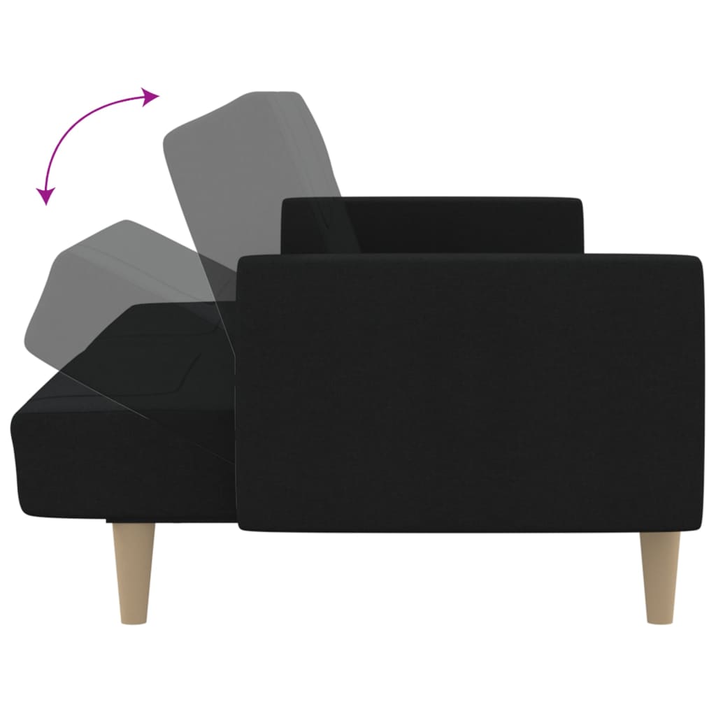 vidaXL 2-Seater Sofa Bed Black Fabric