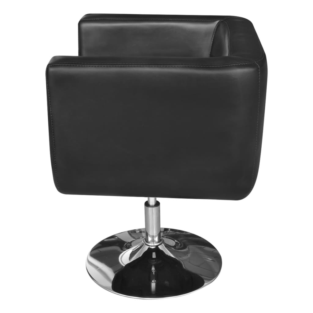 vidaXL Armchair with Chrome Base Black Faux Leather