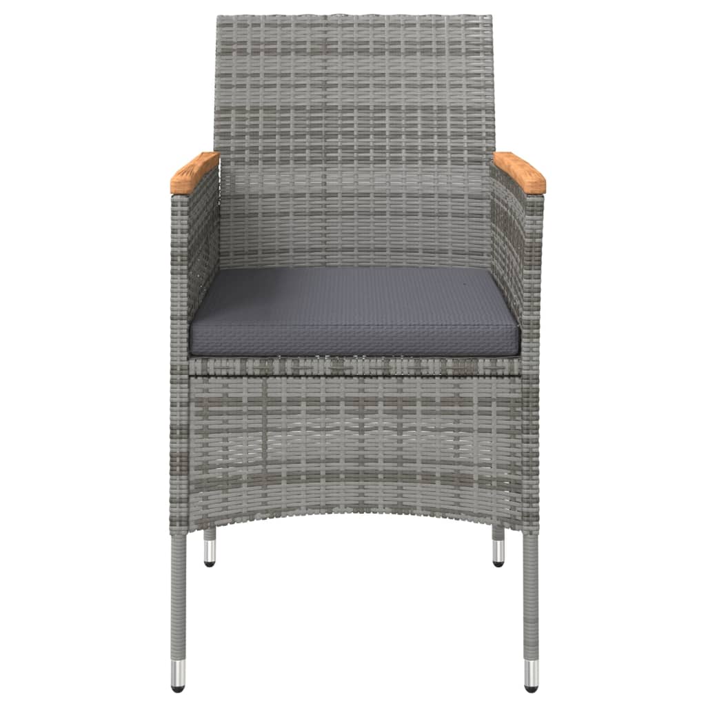 vidaXL 5 Piece Outdoor Dining Set with Cushions Grey and Black