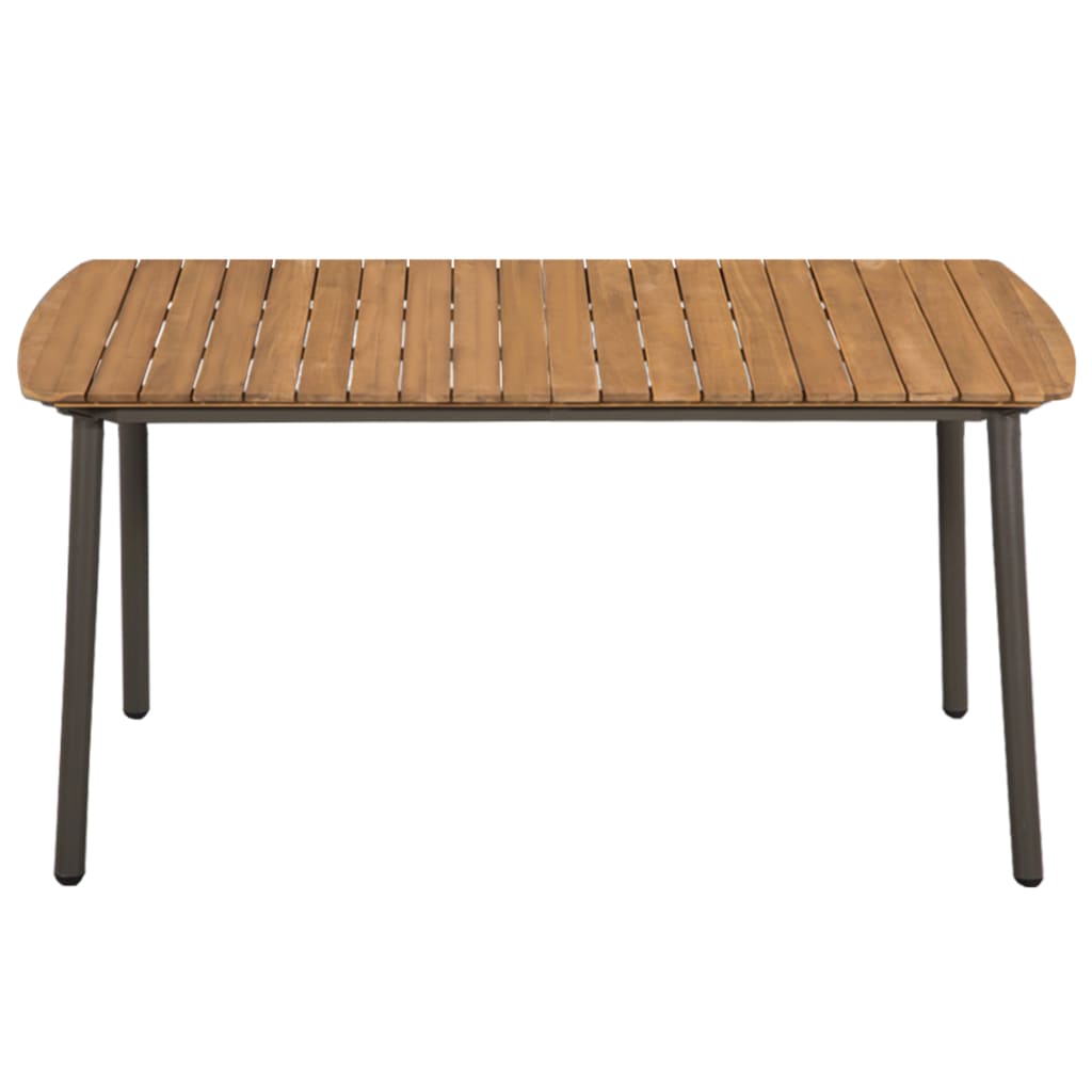 vidaXL Garden Table 150x90x72cm Solid Acacia Wood and Steel