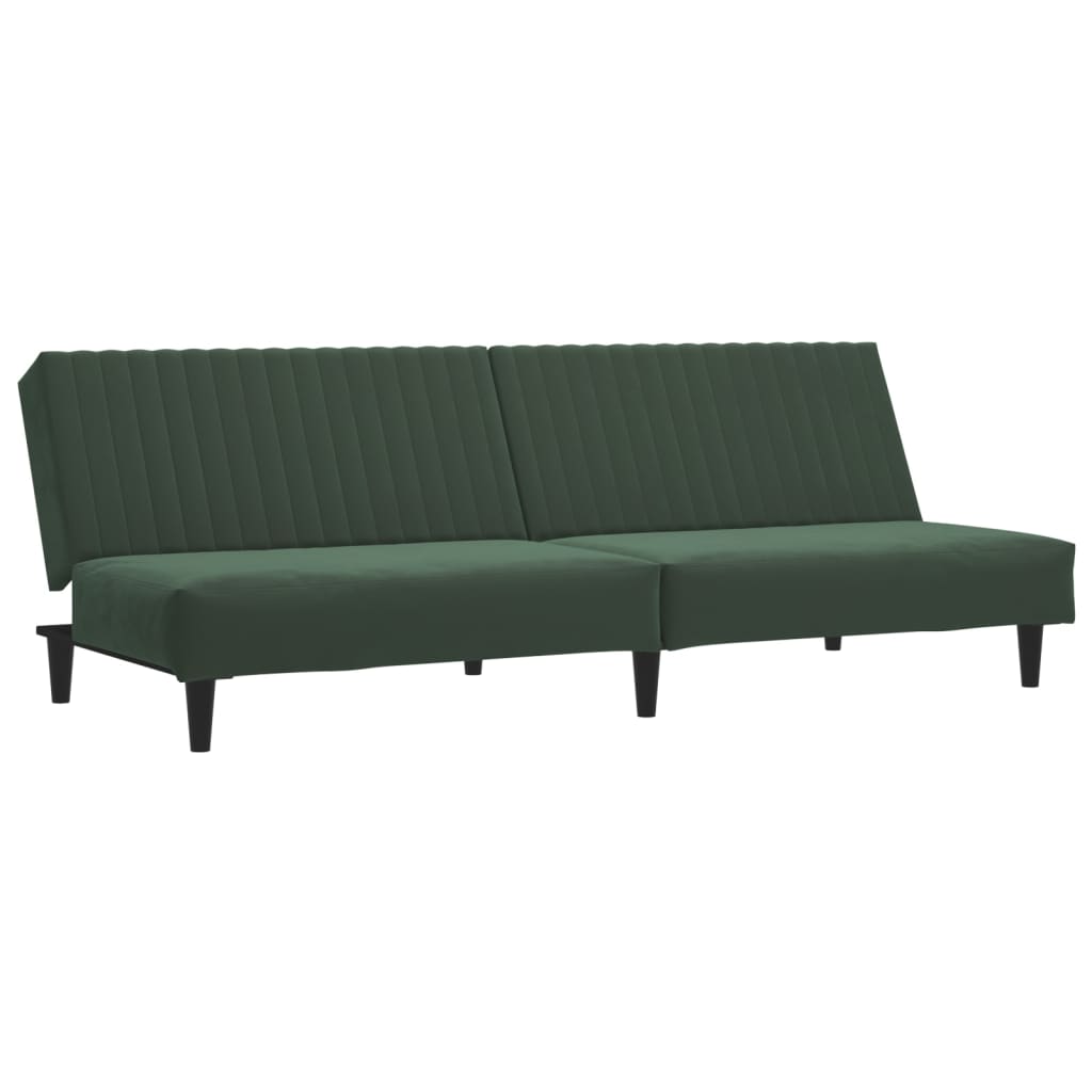 vidaXL 2-Seater Sofa Bed Dark Green Velvet