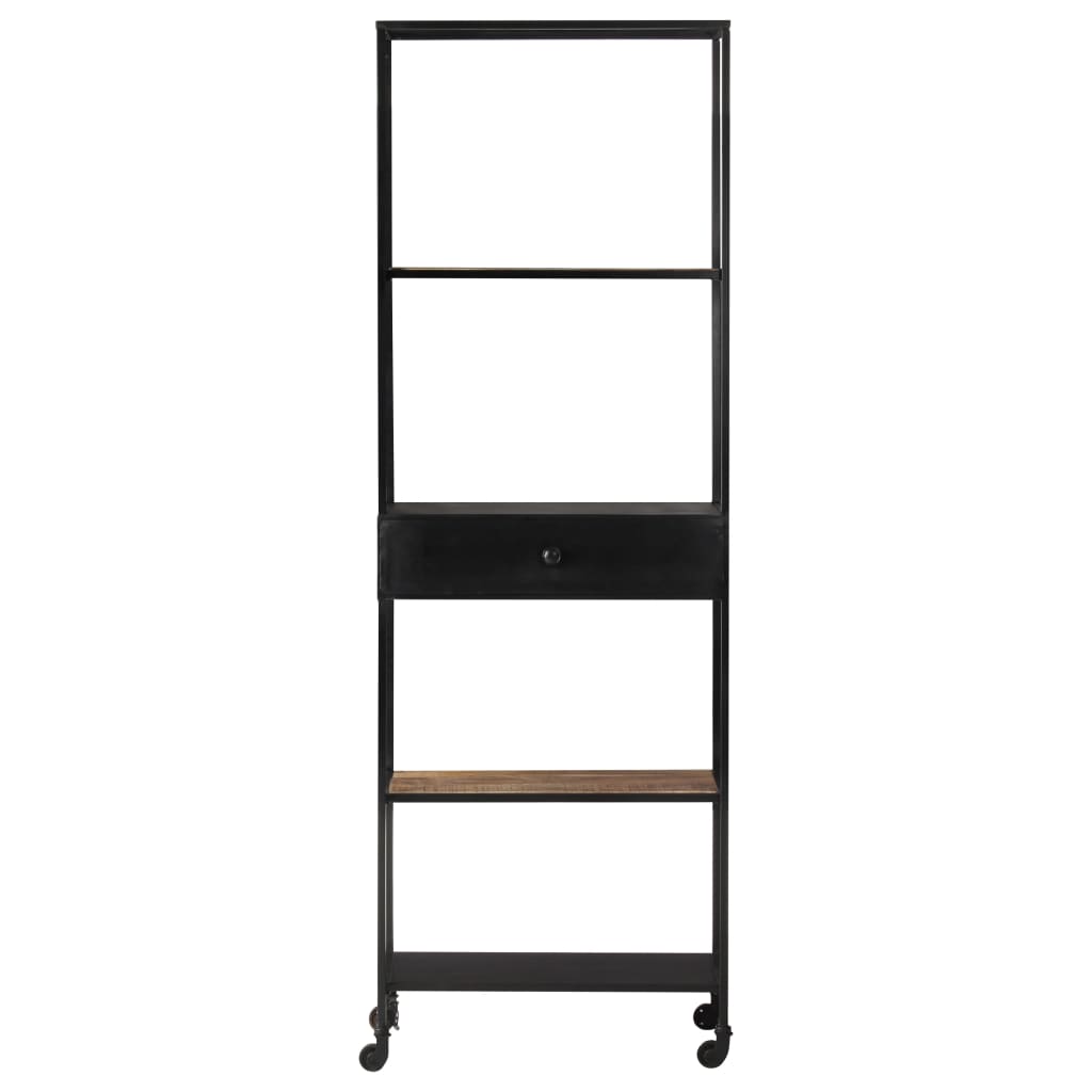 vidaXL Book Cabinet 60x35x180 cm Rough Mango Wood & Iron