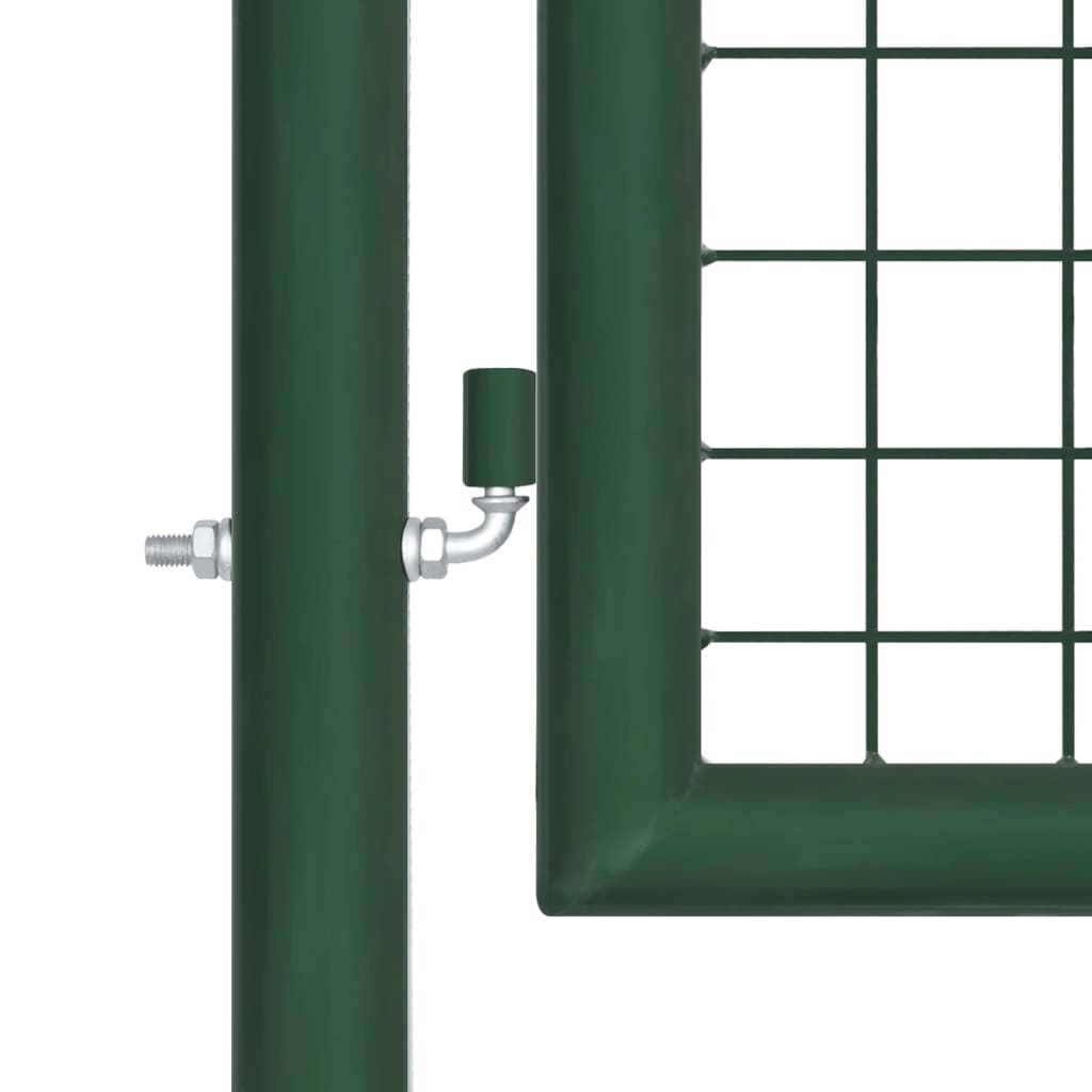 vidaXL Mesh Garden Gate Steel 390x100 cm Green