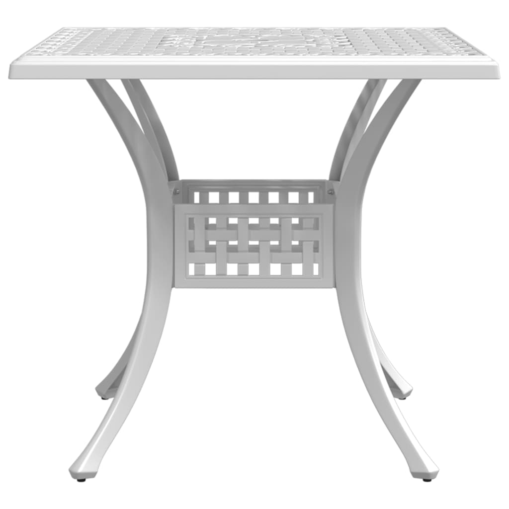 vidaXL Garden Table White 80x80x75 cm Cast Aluminium