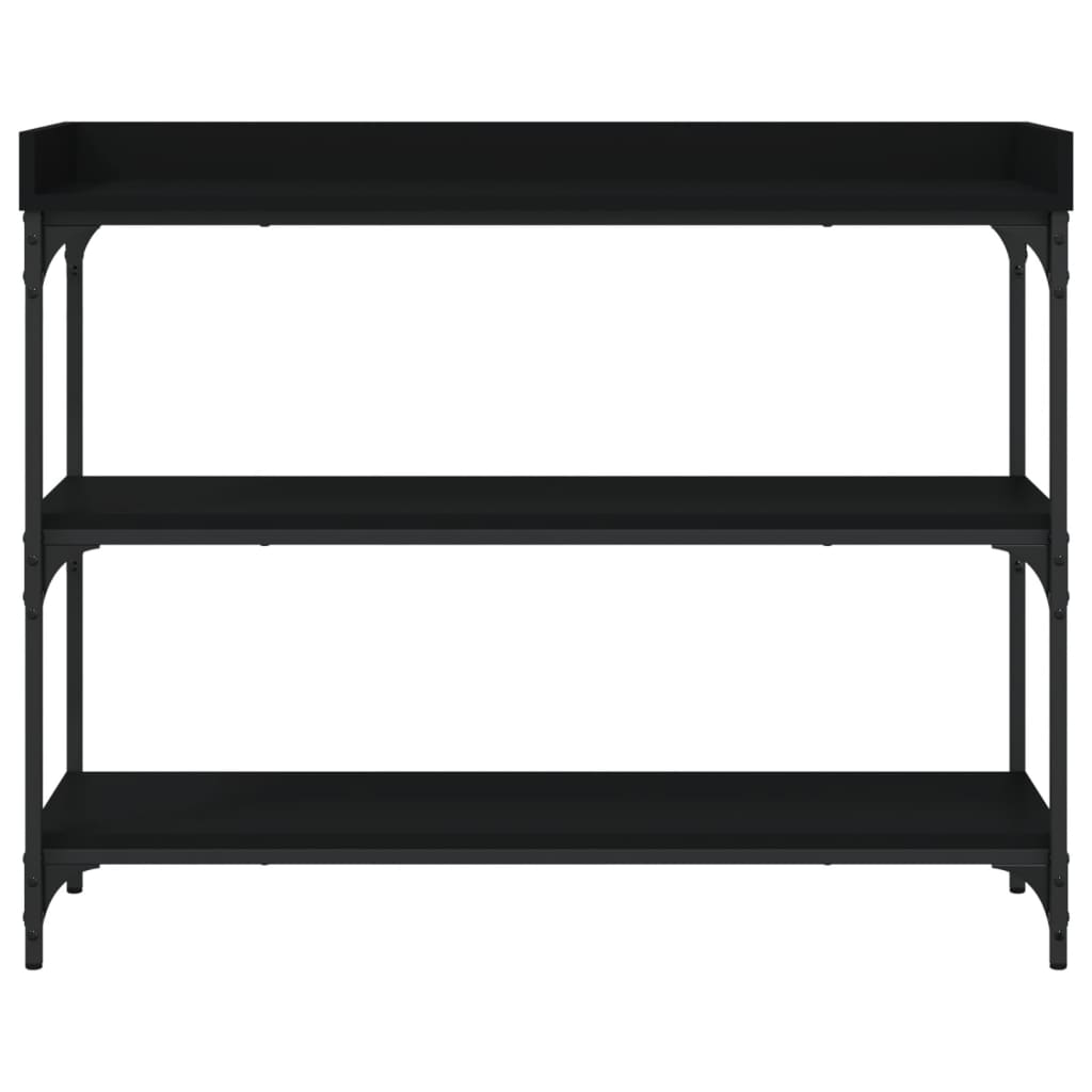 vidaXL Console Table with Shelves Black 100x30x80 cm