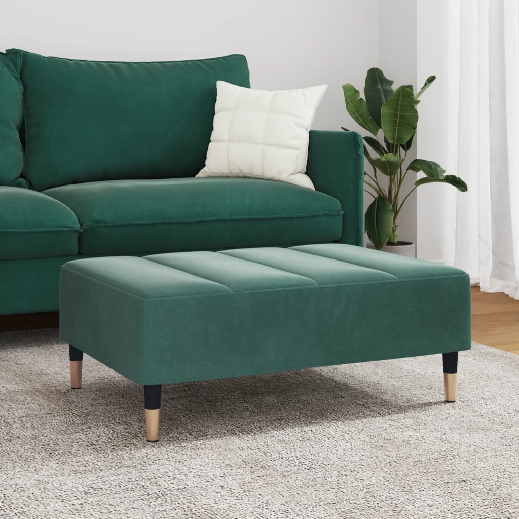 vidaXL Footstool Dark Green 77x55x31 cm Velvet