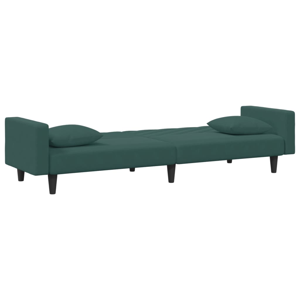 vidaXL 2 Piece Sofa Set with Pillows Dark Green Velvet