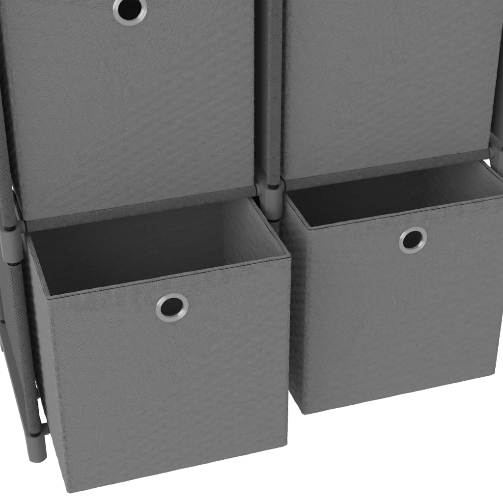 vidaXL 6-Cube Display Shelf with Boxes Grey 103x30x72.5 cm Fabric