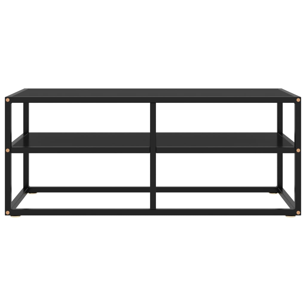 vidaXL TV Cabinet Black with Black Glass 100x40x40 cm