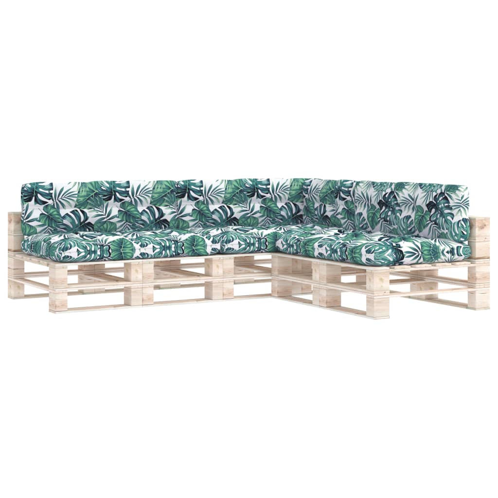 vidaXL Pallet Sofa Cushions 7 pcs Leaf Pattern