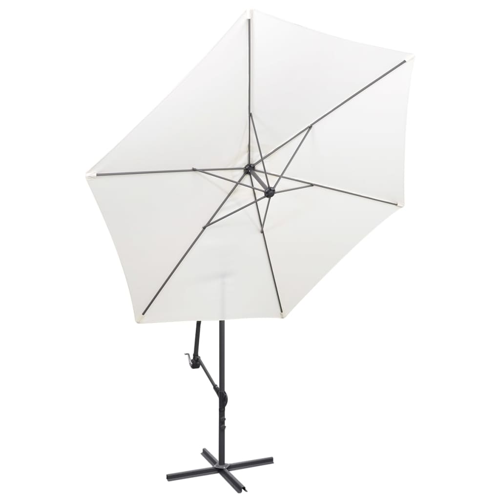 vidaXL Cantilever Garden Parasol 3 m Sand White