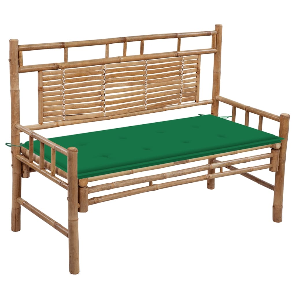 vidaXL Garden Bench with Cushion 120 cm Bamboo