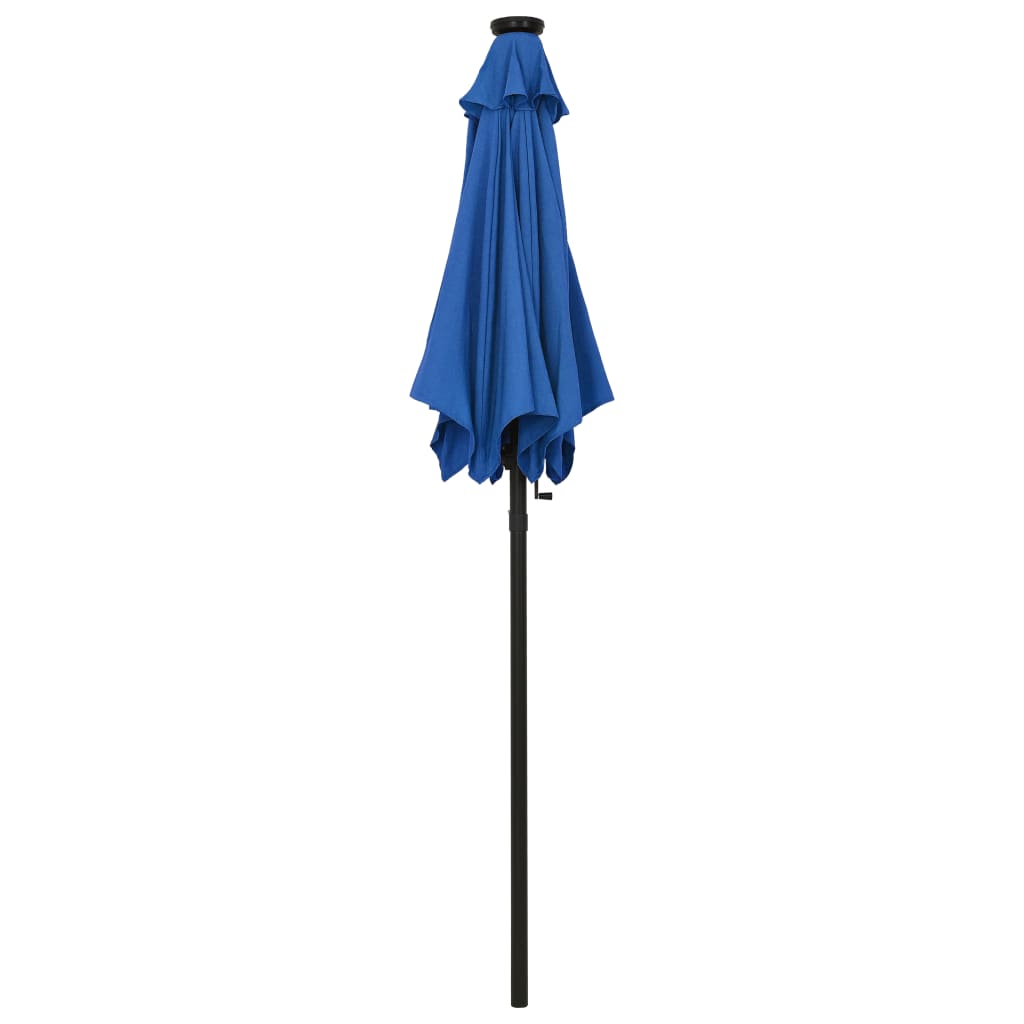 vidaXL Garden Parasol with LED Lights Azure Blue 200x211 cm Aluminium