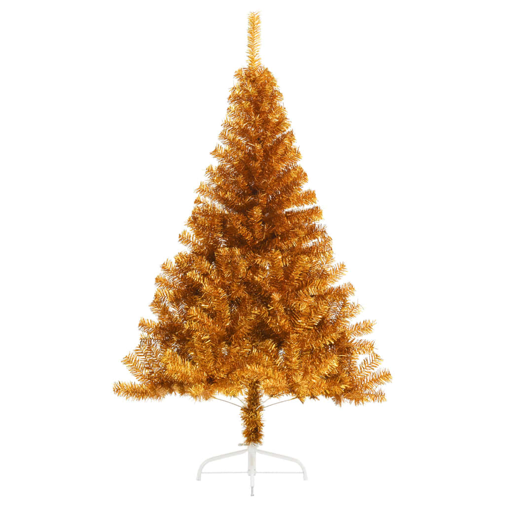 vidaXL Artificial Half Christmas Tree with Stand Gold 150 cm PET