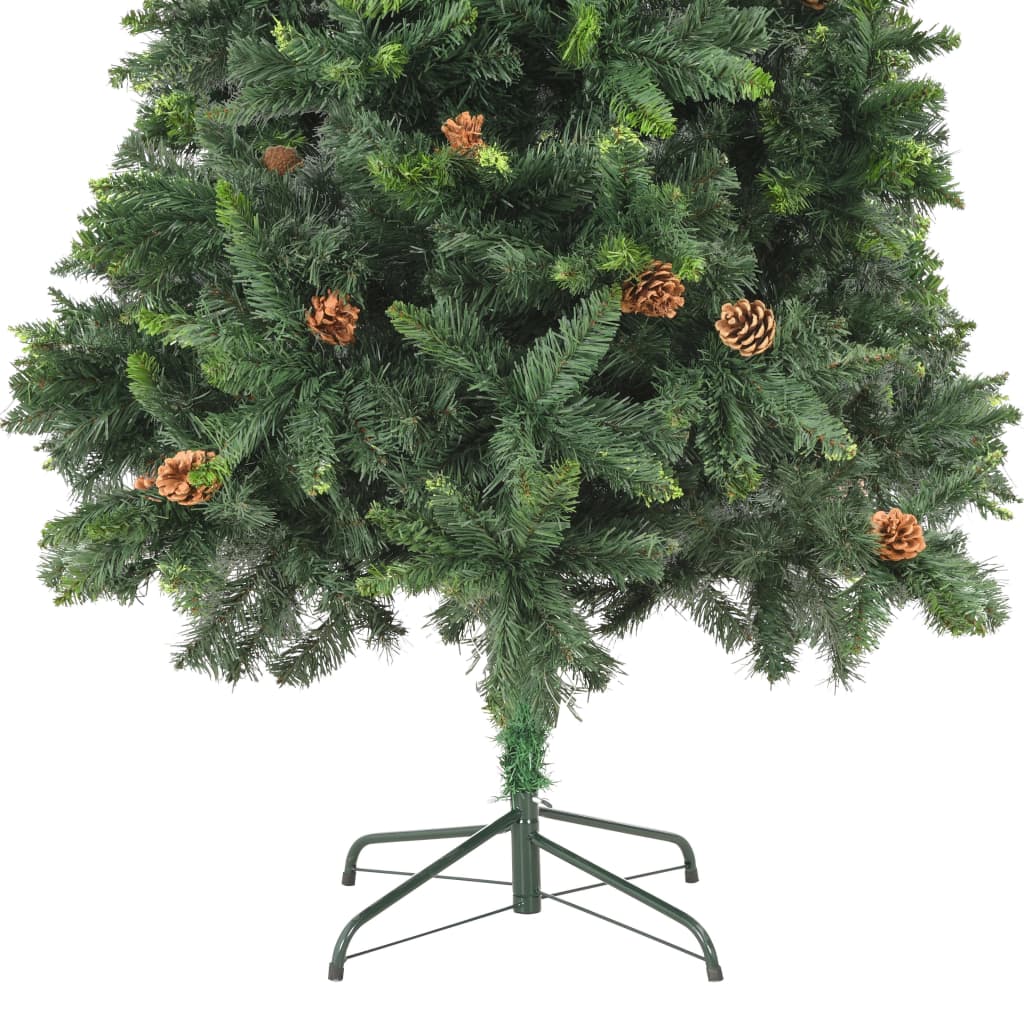 vidaXL Artificial Christmas Tree with Pine Cones Green 210 cm