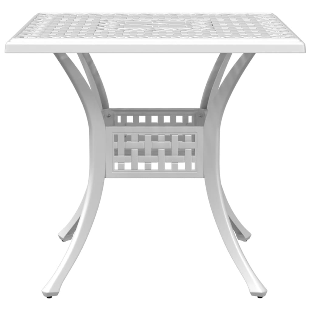 vidaXL Garden Table White 80x80x75 cm Cast Aluminium