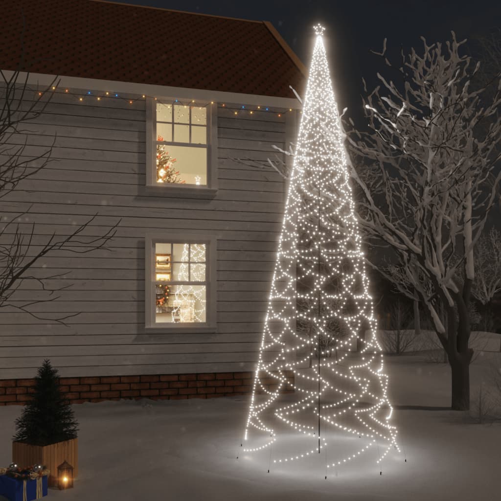 vidaXL Christmas Tree with Spike Cold White 3000 LEDs 800 cm