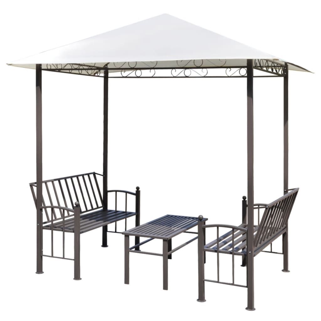 vidaXL Garden Pavilion with Table and Benches 2.5x1.5x2.4 m