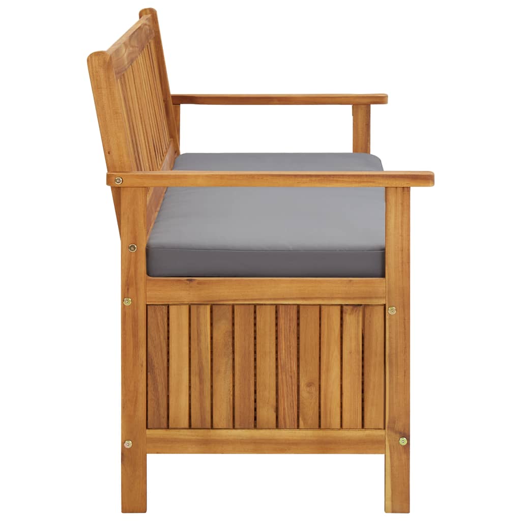 vidaXL Garden Storage Bench with Cushion 148 cm Solid Acacia Wood