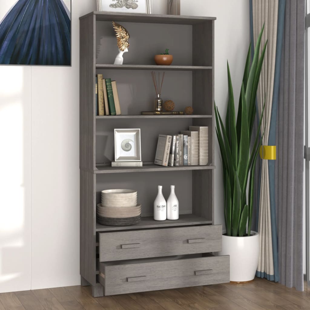 vidaXL Highboard HAMAR Solid Wood Pine Light Grey