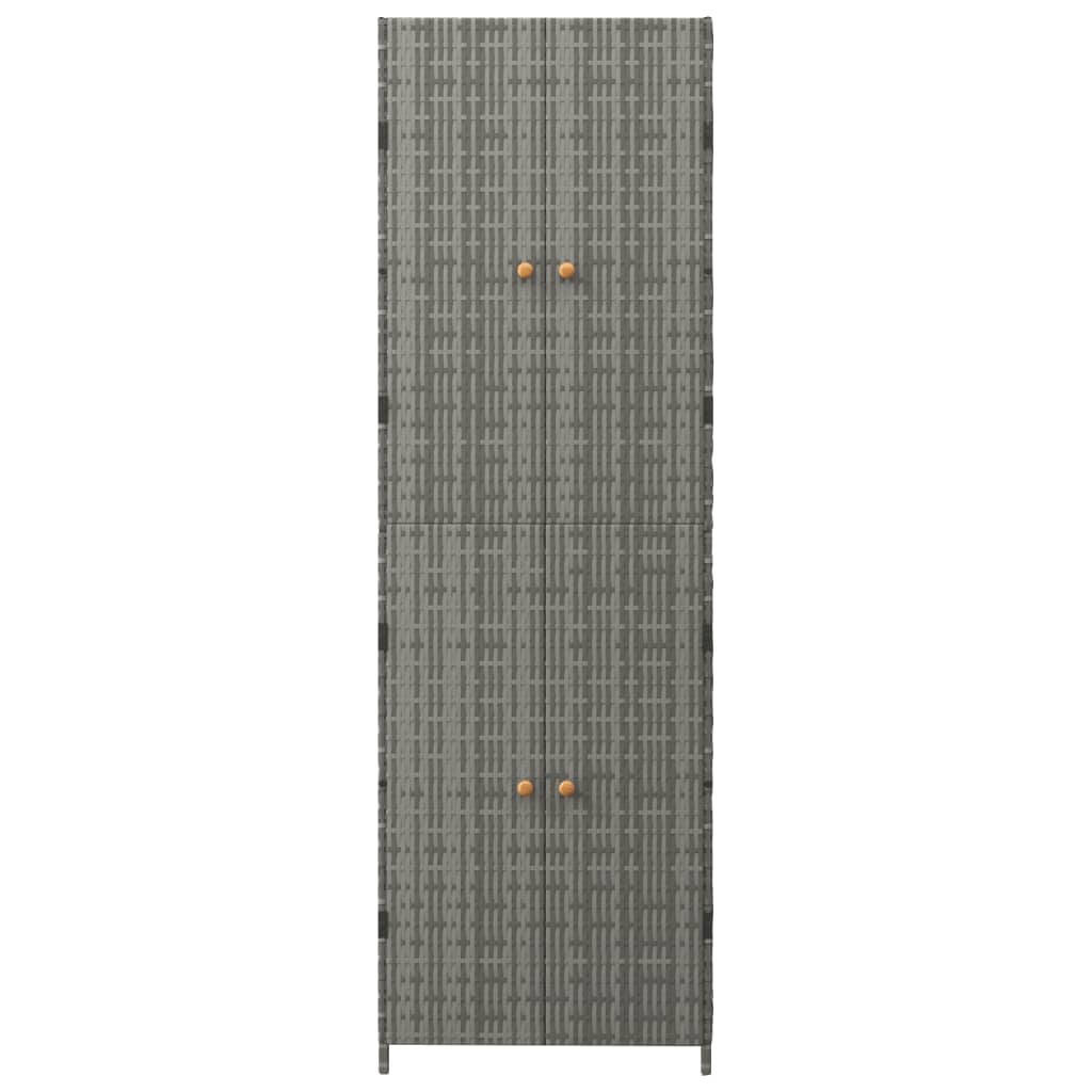 vidaXL Garden Storage Cabinet Grey 59x40x180 cm Poly Rattan