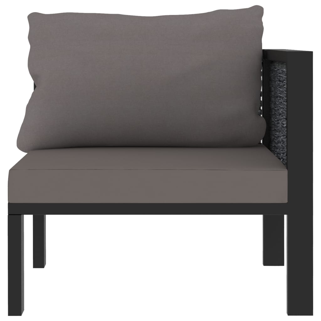 vidaXL Sectional Corner Sofa with Left Armrest Poly Rattan Anthracite