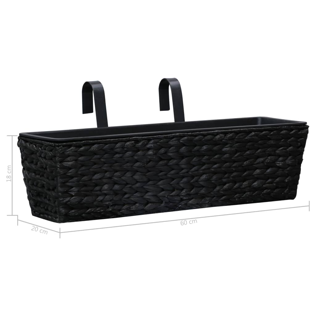 vidaXL Planters 2 pcs Water Hyacinth Black