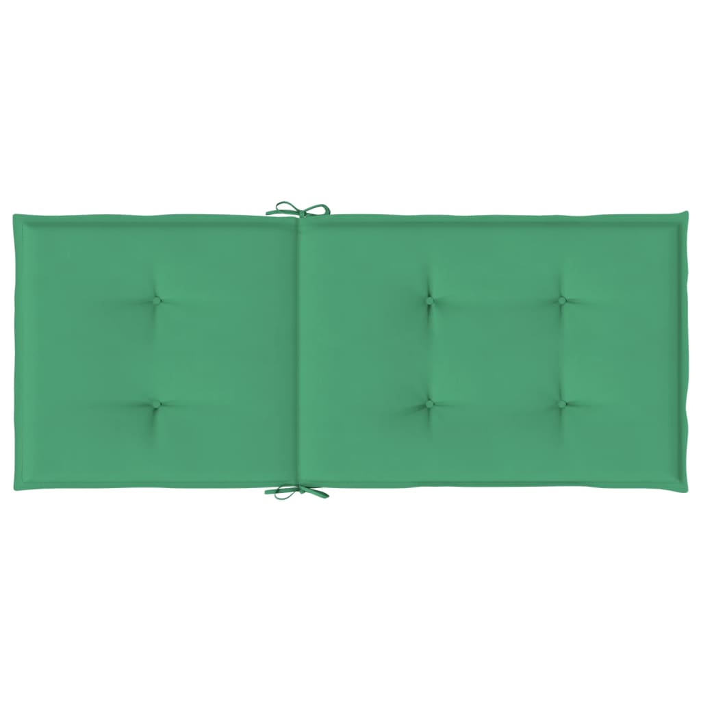 vidaXL Garden Highback Chair Cushions 4 pcs Green 120x50x3 cm Fabric
