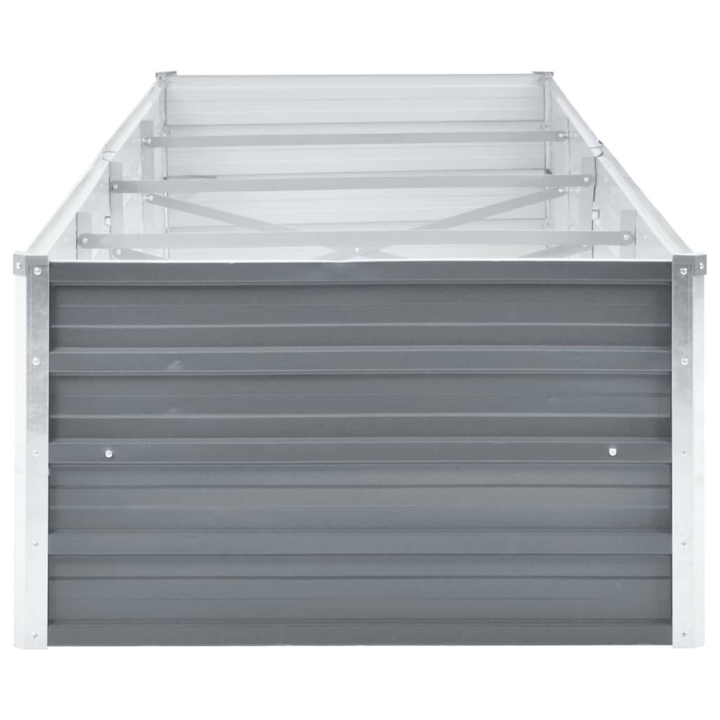 vidaXL Garden Raised Bed Galvanised Steel 320x80x45 cm Grey