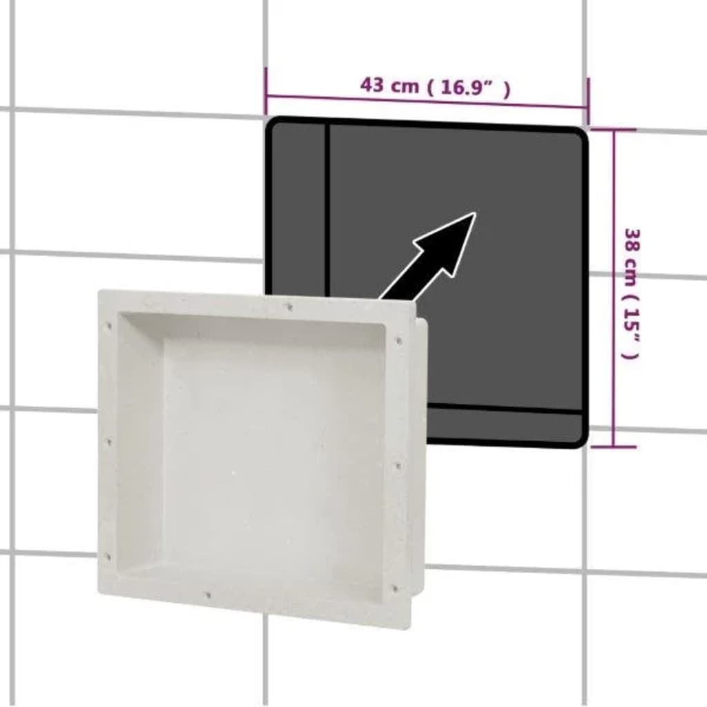 vidaXL Shower Niche Matt White 41x36x10 cm