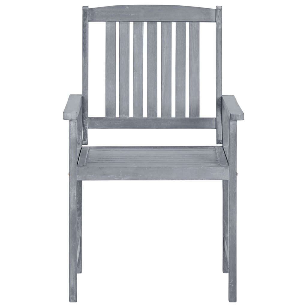 vidaXL Garden Chairs with Cushions 8 pcs Solid Acacia Wood Grey