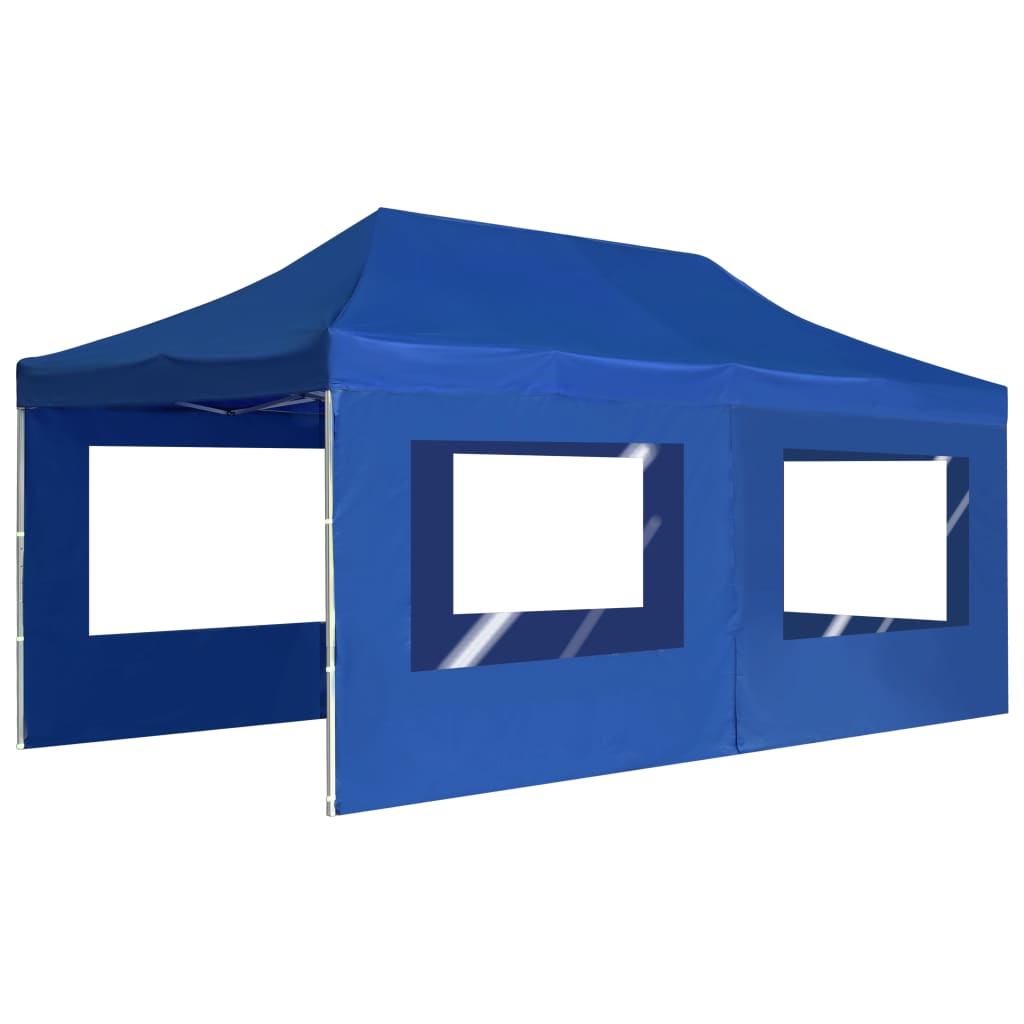 vidaXL Professional Folding Party Tent with Walls Aluminium 6x3 m Blue