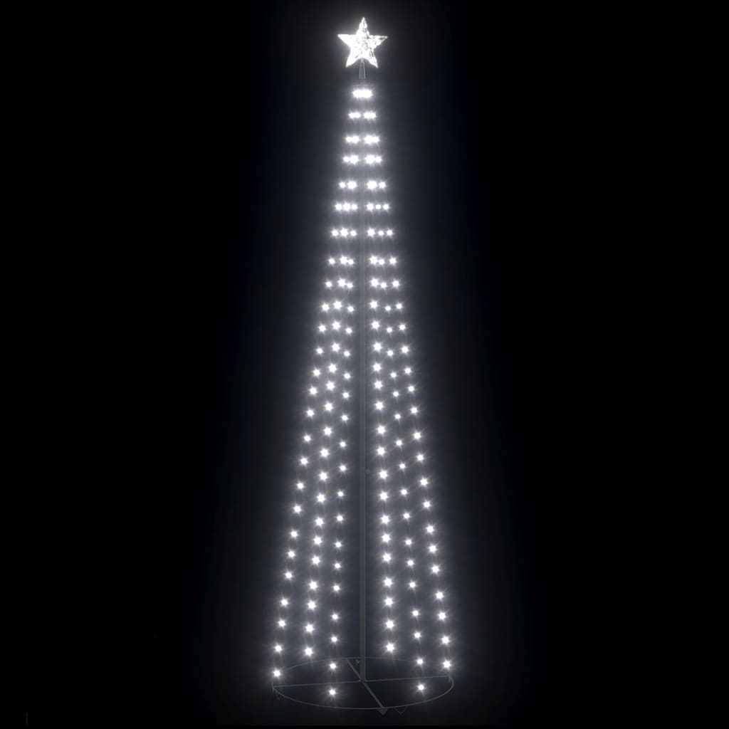 vidaXL Christmas Cone Tree Cold White 136 LEDs Decoration 70x240 cm