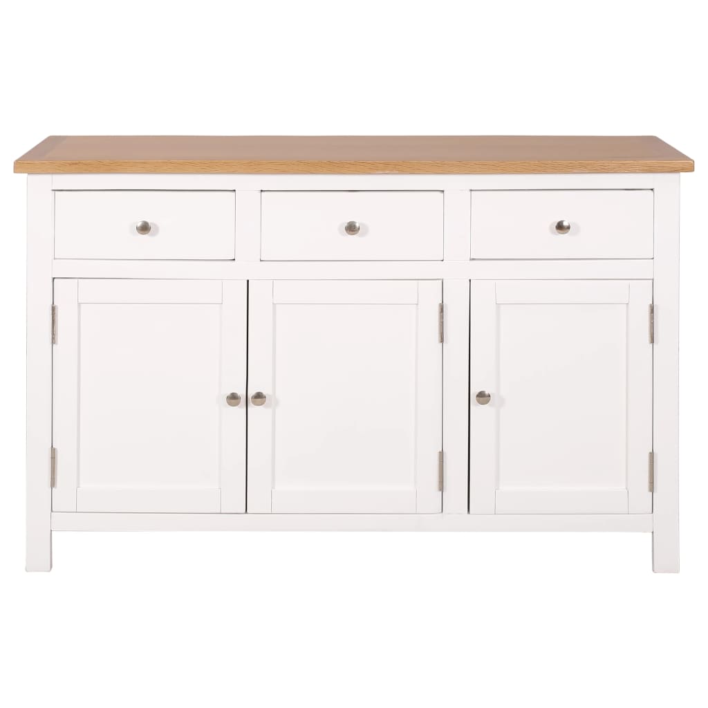 vidaXL Sideboard 110x33.5x70 cm Solid Oak Wood