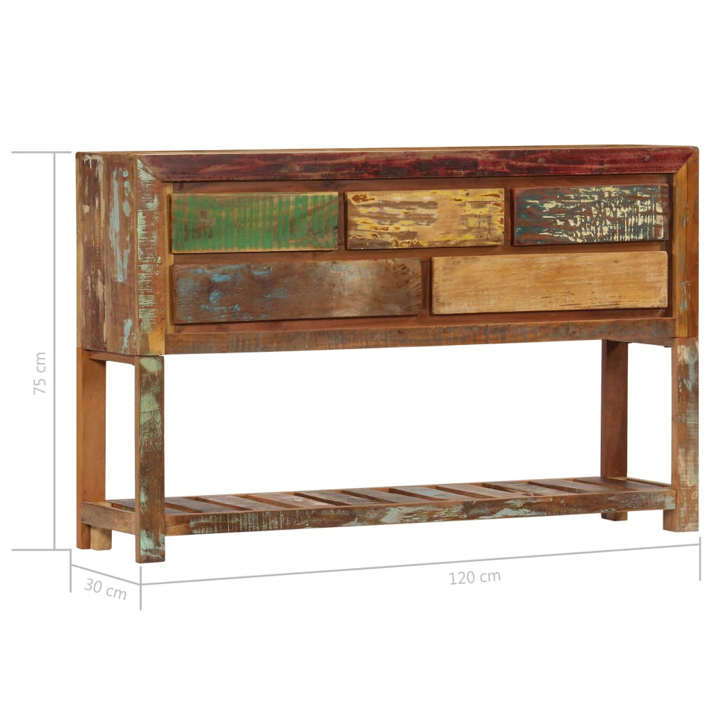 vidaXL Sideboard 120x30x75 cm Solid Reclaimed Wood