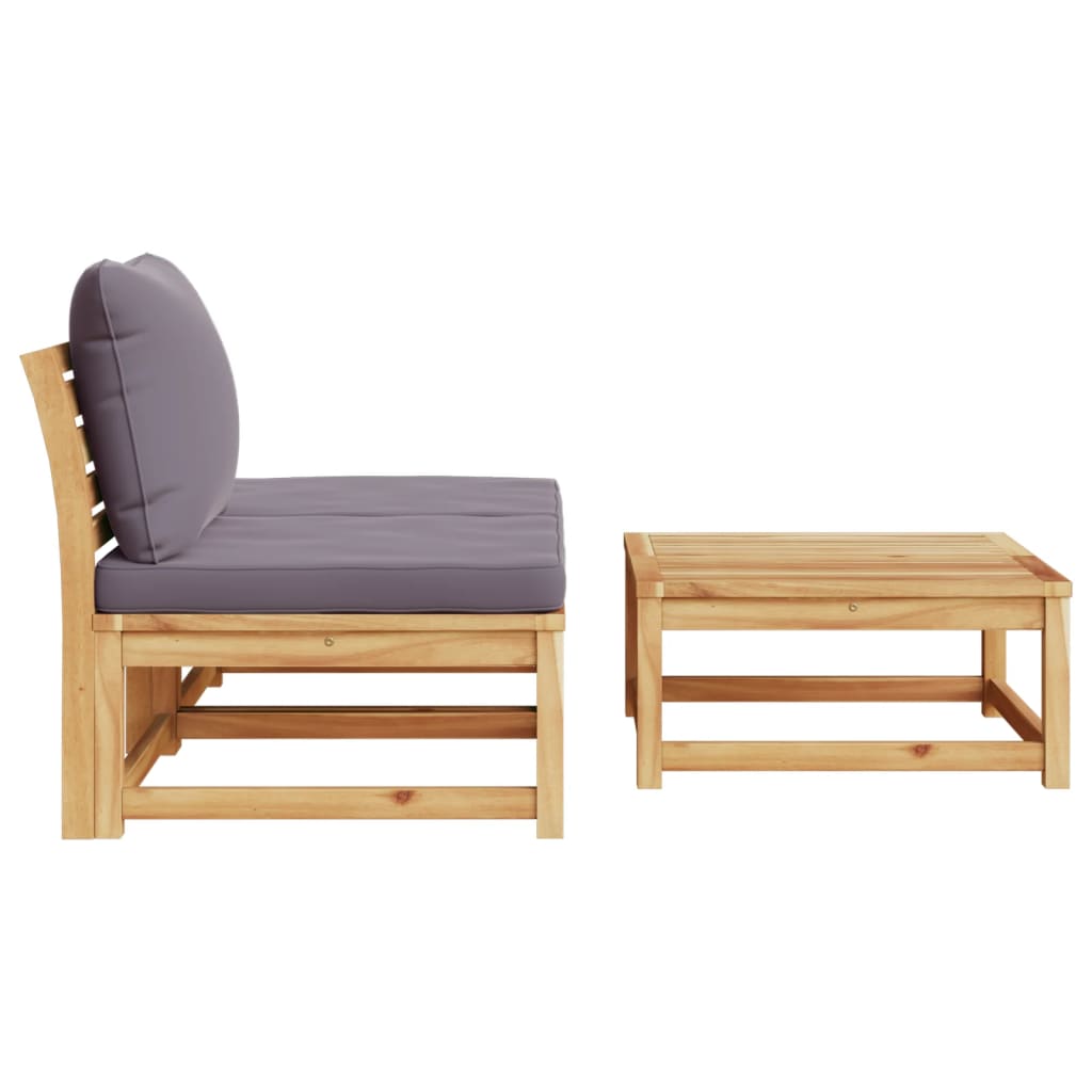 vidaXL 3 Piece Garden Lounge Set with Cushions Solid Wood Acacia